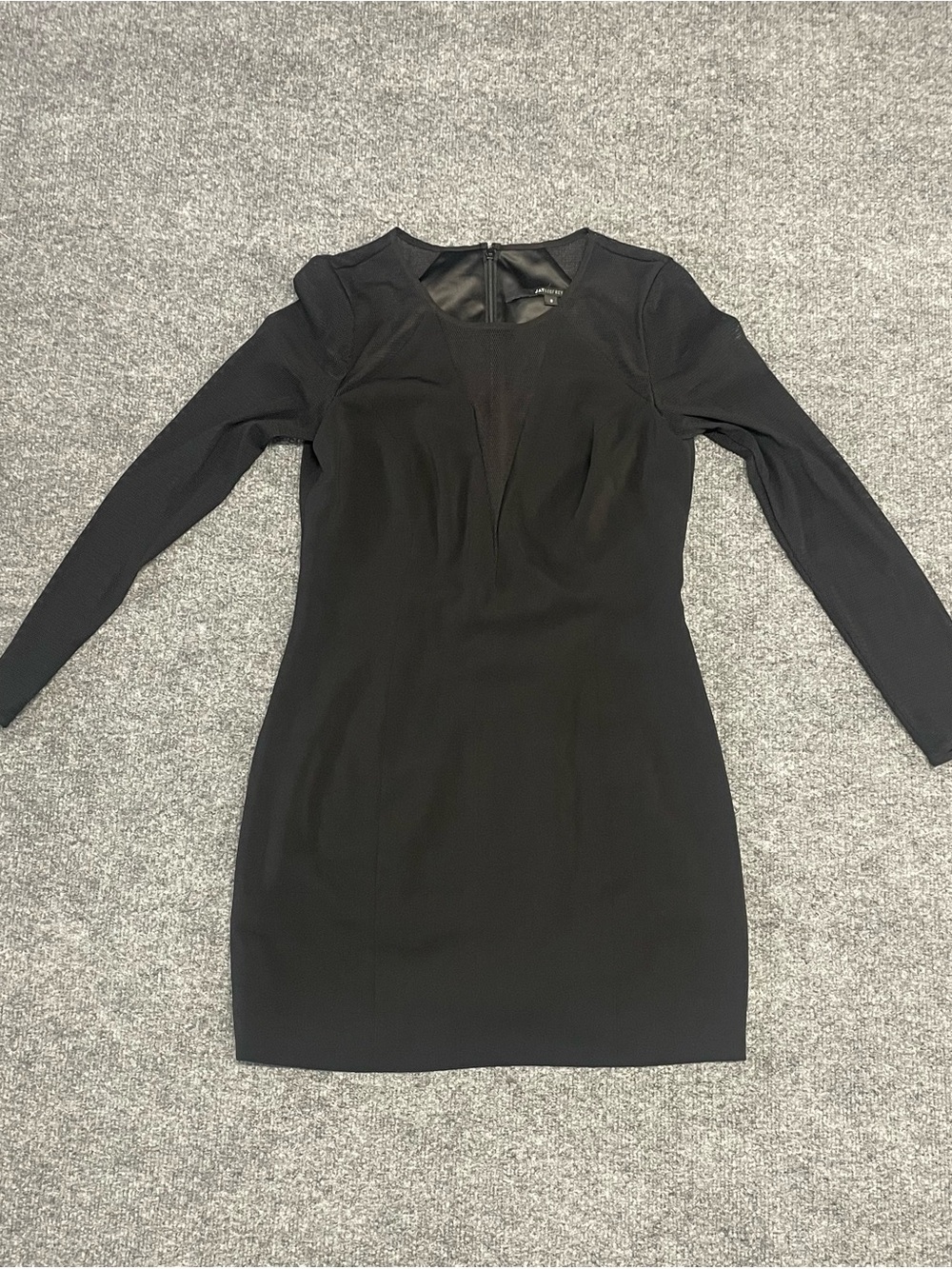 Jay Godfrey Black Mesh Sleeve Sheath Dress Women’s Size 8 Cocktail Party Chic